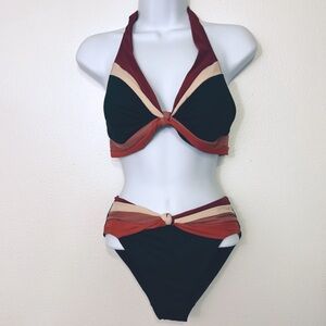 NWT Robin Piccone Bikini Top and Bottoms Top Size Medium Bottoms Small